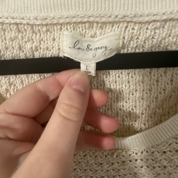 Lou & Grey Cream Knit Sweater Women’s LARGE - Picture 2 of 6
